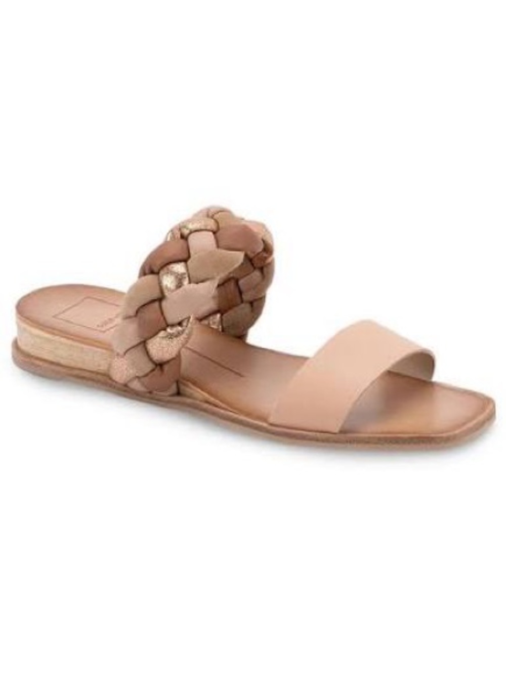 Dolce Vita Persey Woven Sandal - Multi Nude Leather Slide - 8.5